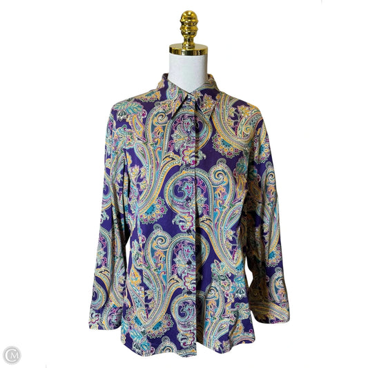 Top Long Sleeve By Jones New York In Multi-colored, Size: 1x