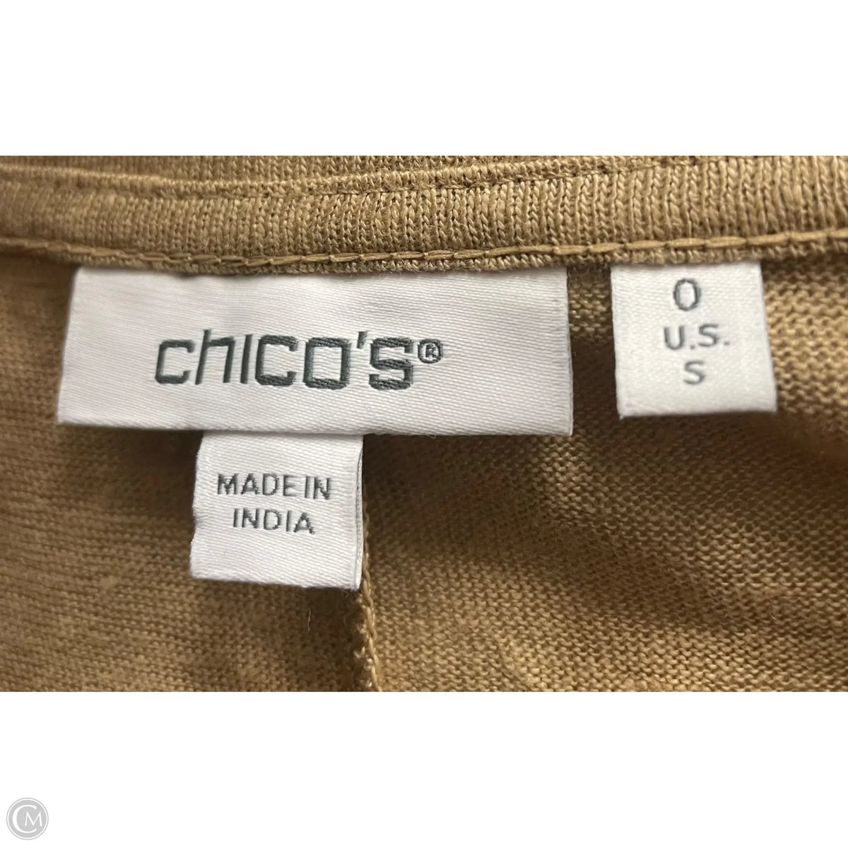 Top Short Sleeve By Chicos In Beige, Size: 0
