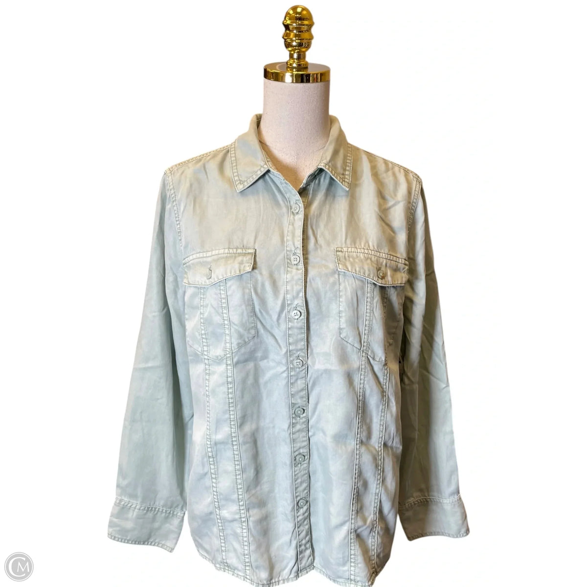 Top Long Sleeve By Chicos In Green, Size: L