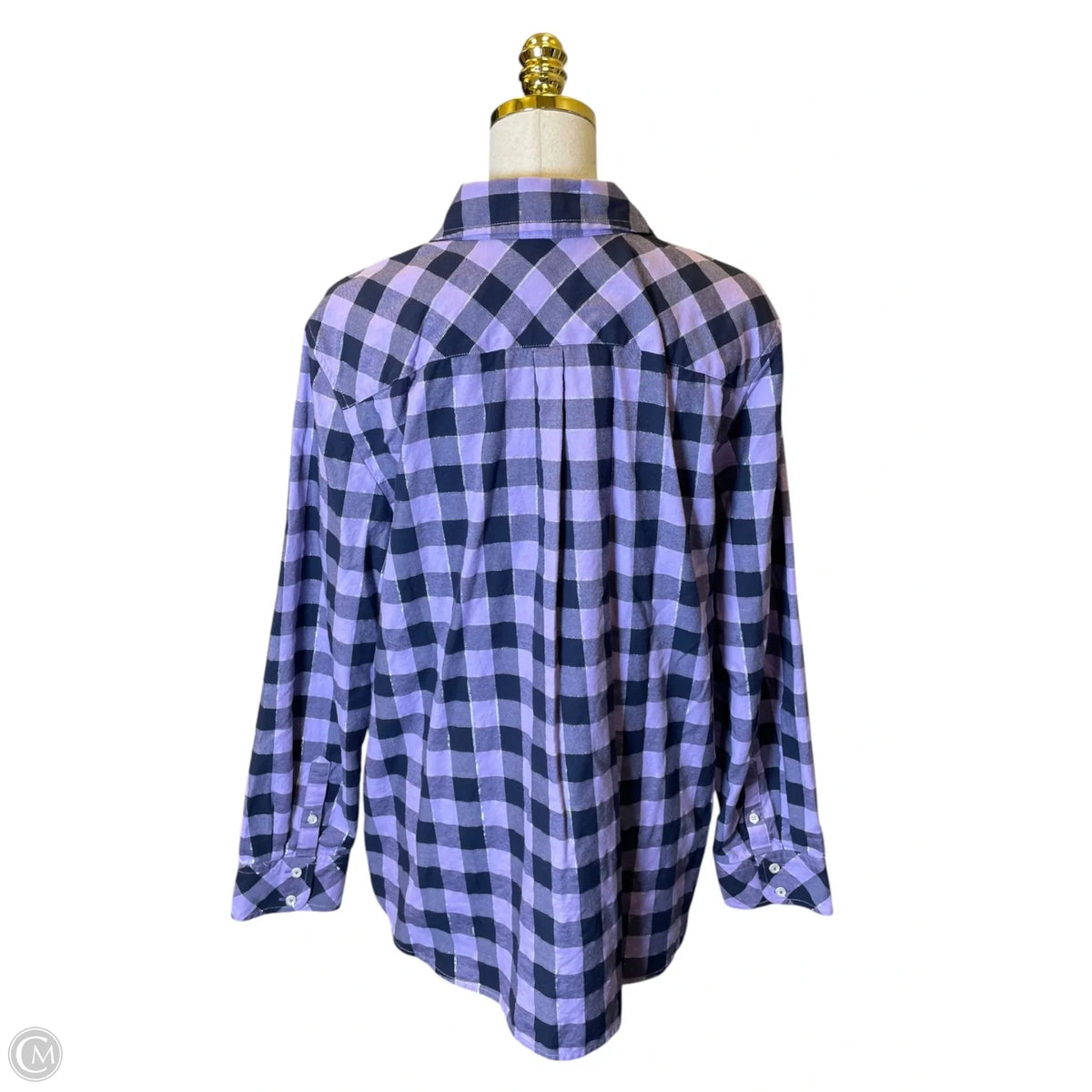 Top Long Sleeve By Talbots In Plaid Pattern, Size: Xl