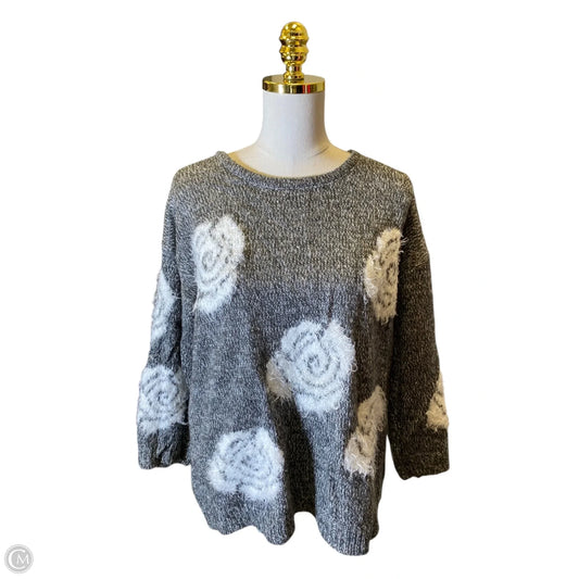 Sweater By Cable And Gauge In Black & White, Size: Xl