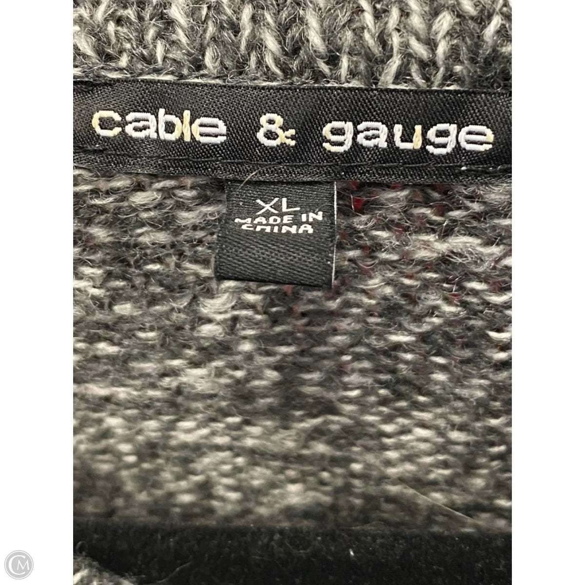 Sweater By Cable And Gauge In Black & White, Size: Xl