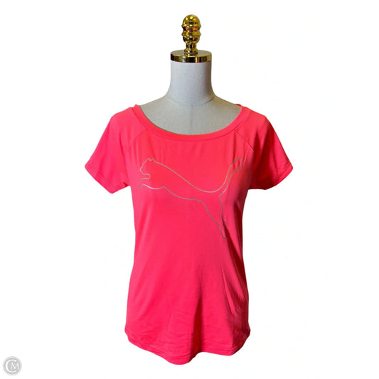Athletic Top Short Sleeve By Puma In Orange, Size: S