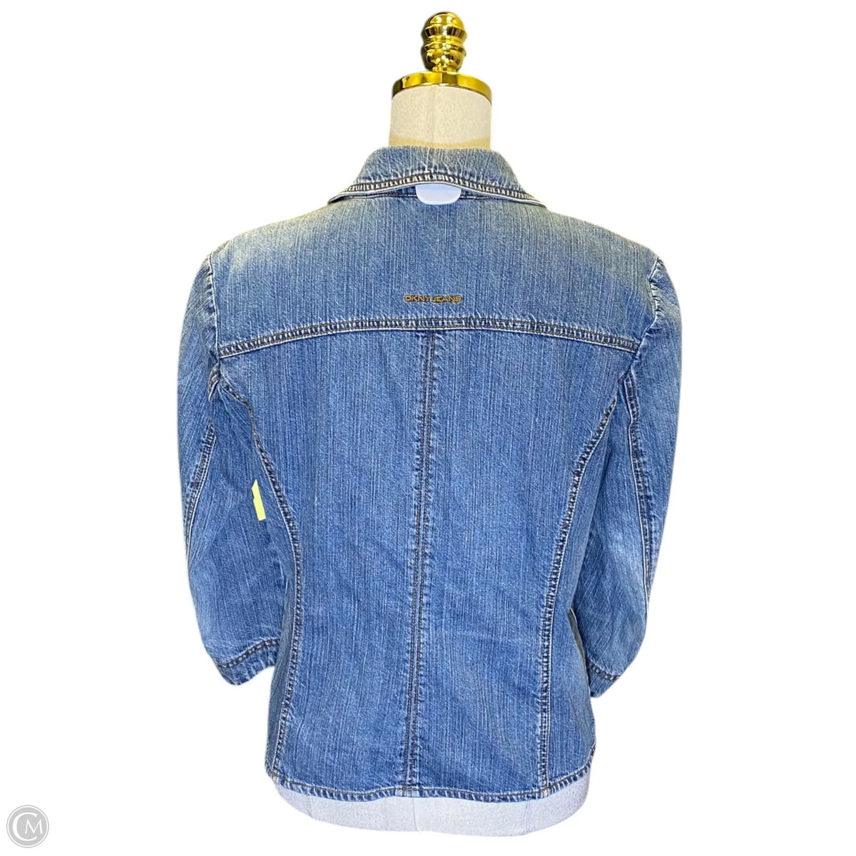 Jacket Denim By Dkny In Blue, Size: L