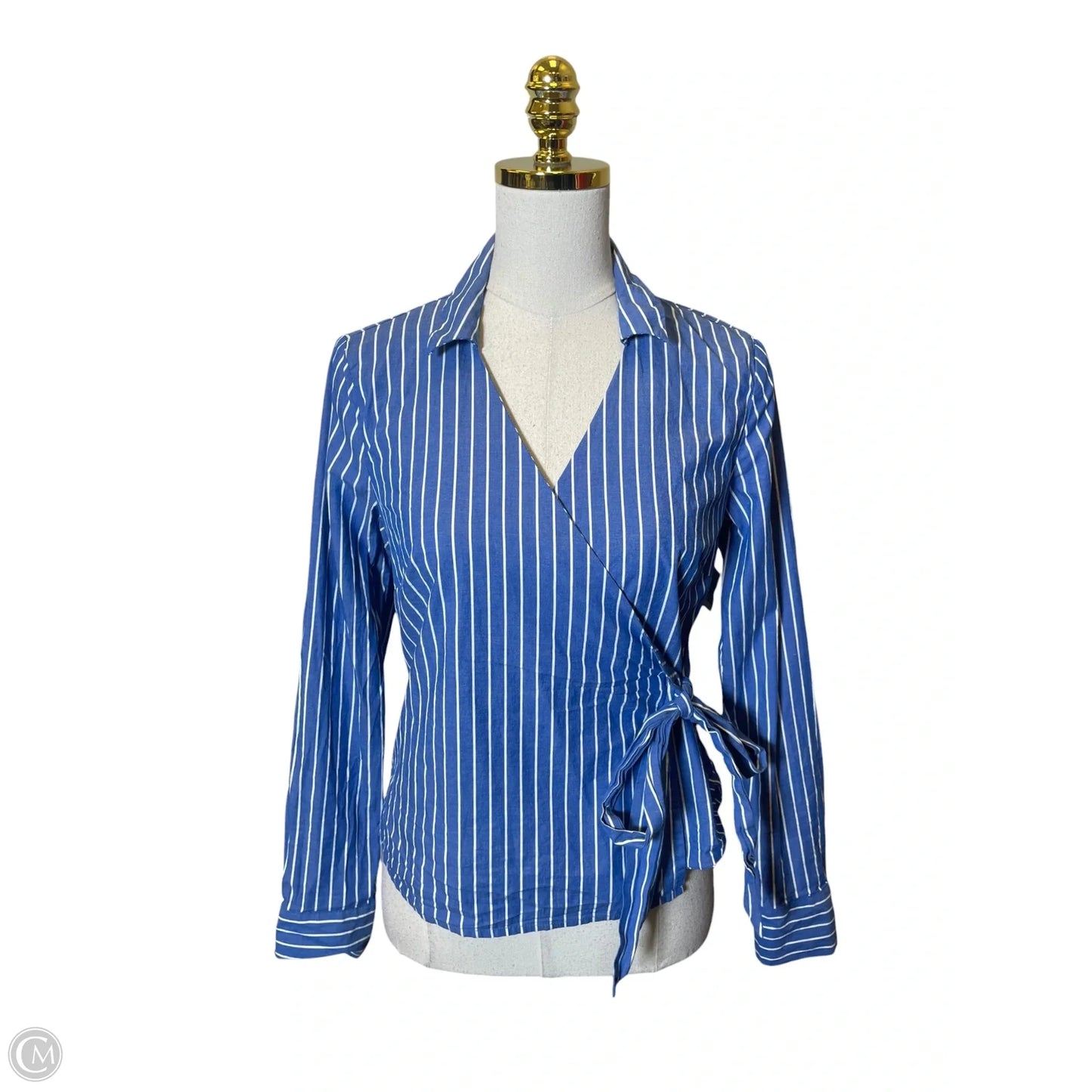Top Long Sleeve By Tommy Hilfiger In Blue & White, Size: Xs