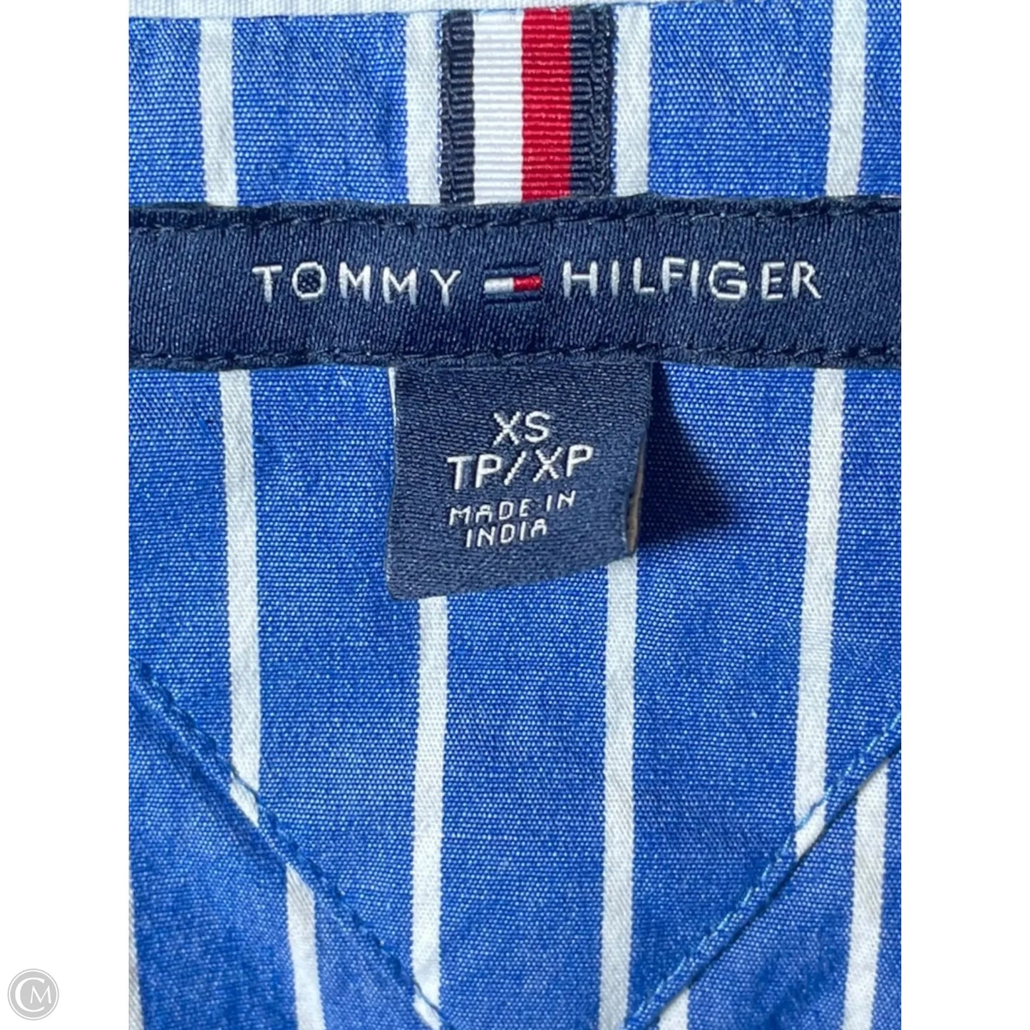 Top Long Sleeve By Tommy Hilfiger In Blue & White, Size: Xs