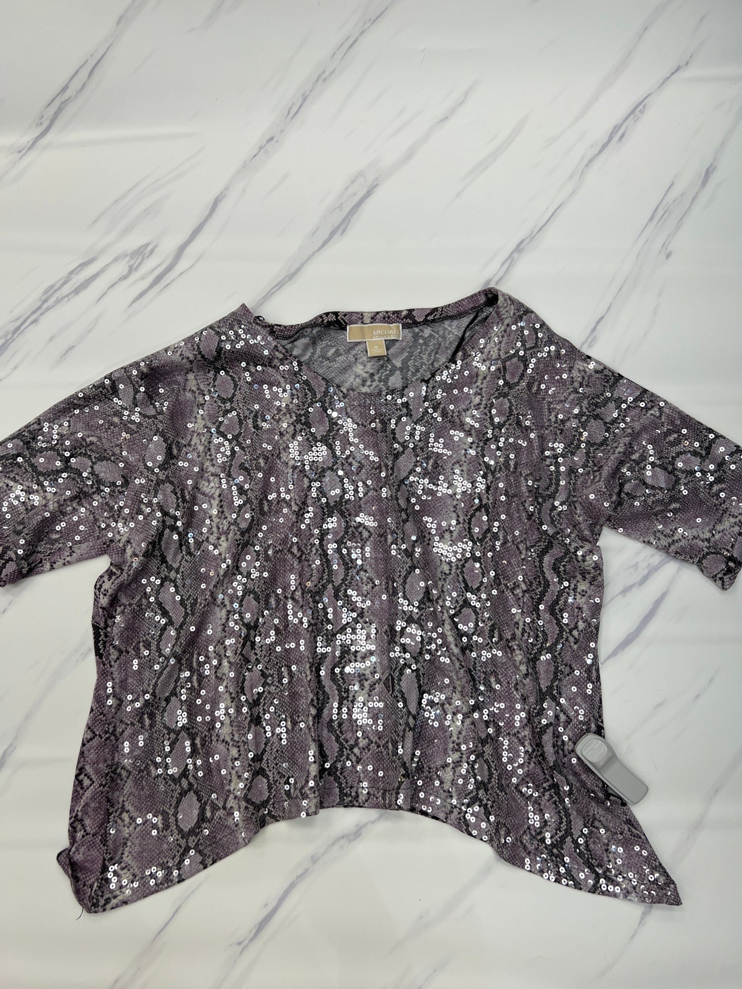 Top 3/4 Sleeve By Michael By Michael Kors In Purple, Size:M