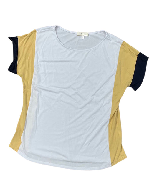 Top Ss By Hailey & Co In White & Yellow, Size:S
