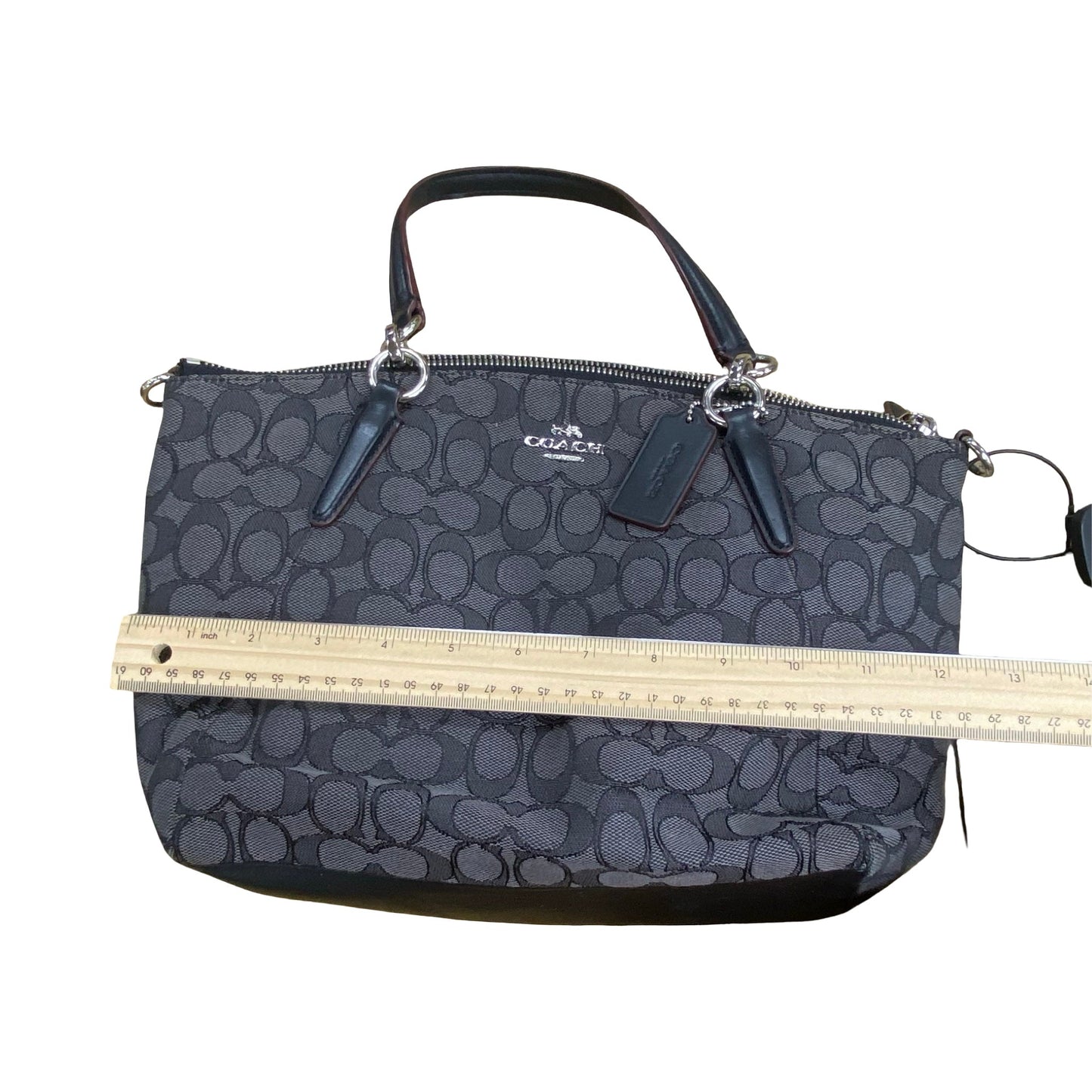 Handbag Designer By Coach In Black & Grey, Size:Small