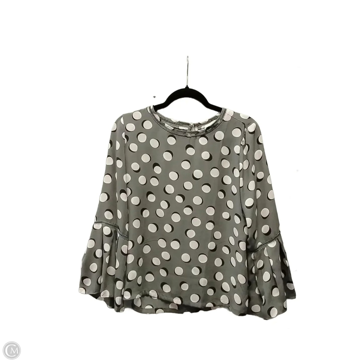 Blouse Long Sleeve By Loft In Grey & Pink, Size: Sp