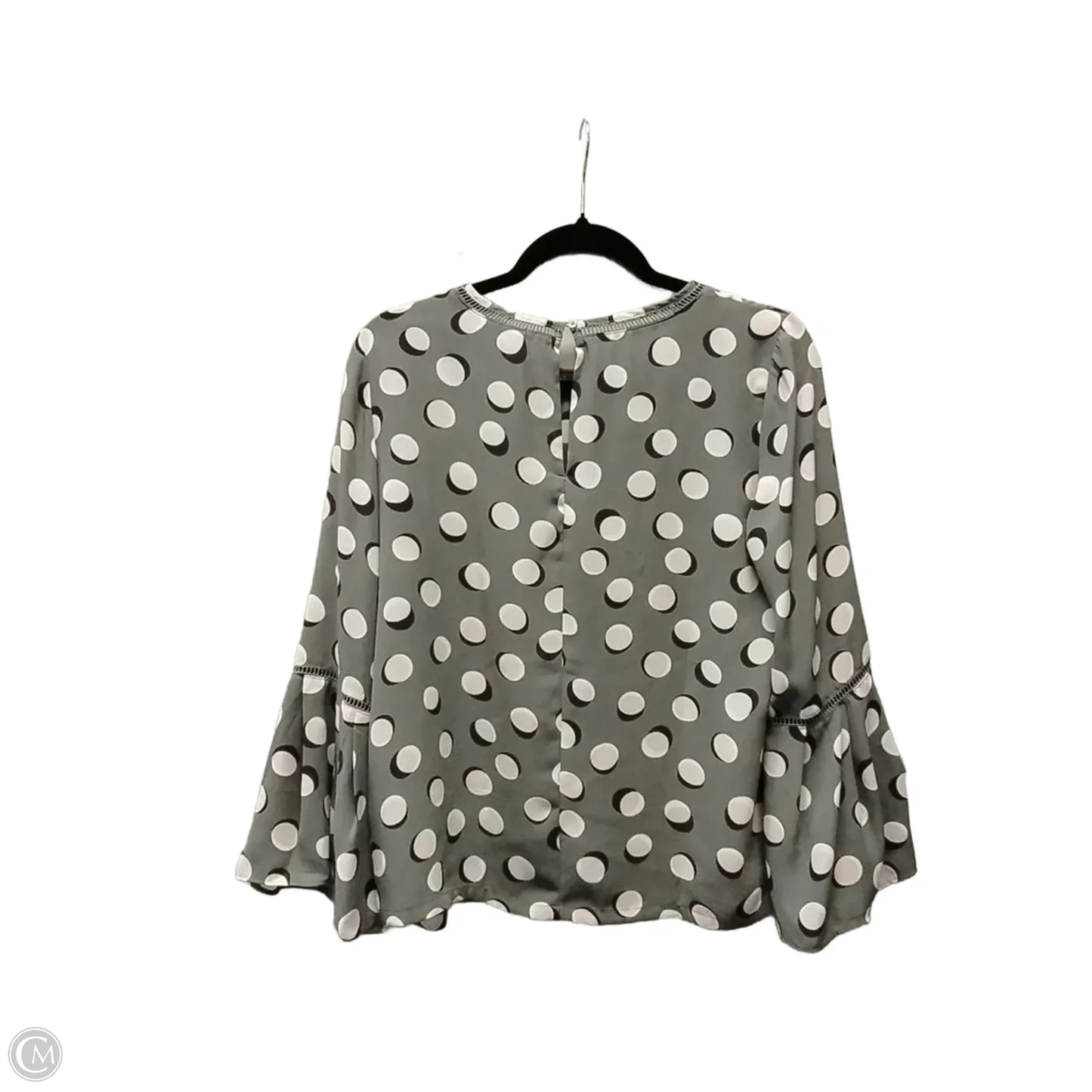 Blouse Long Sleeve By Loft In Grey & Pink, Size: Sp