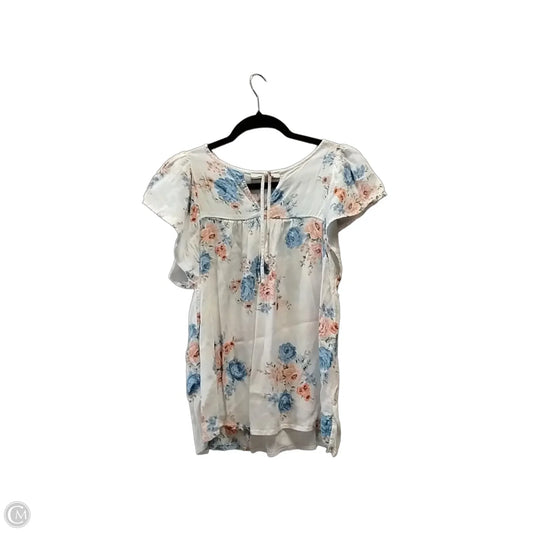 Blouse Short Sleeve By Loft In Floral Print, Size: L
