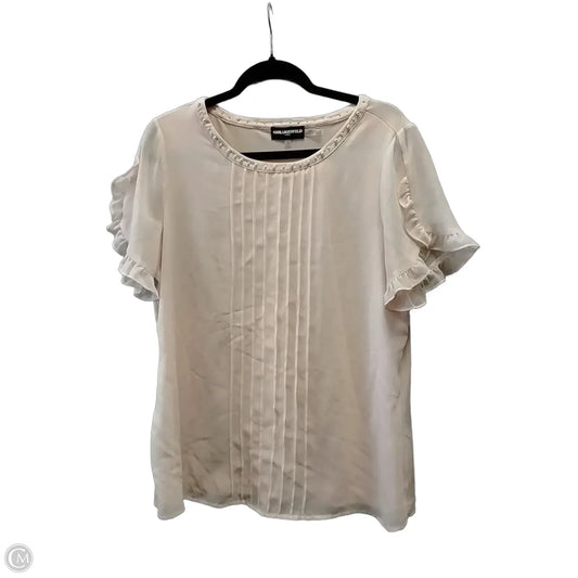 Blouse Designer By Karl Lagerfeld In Pink, Size: L
