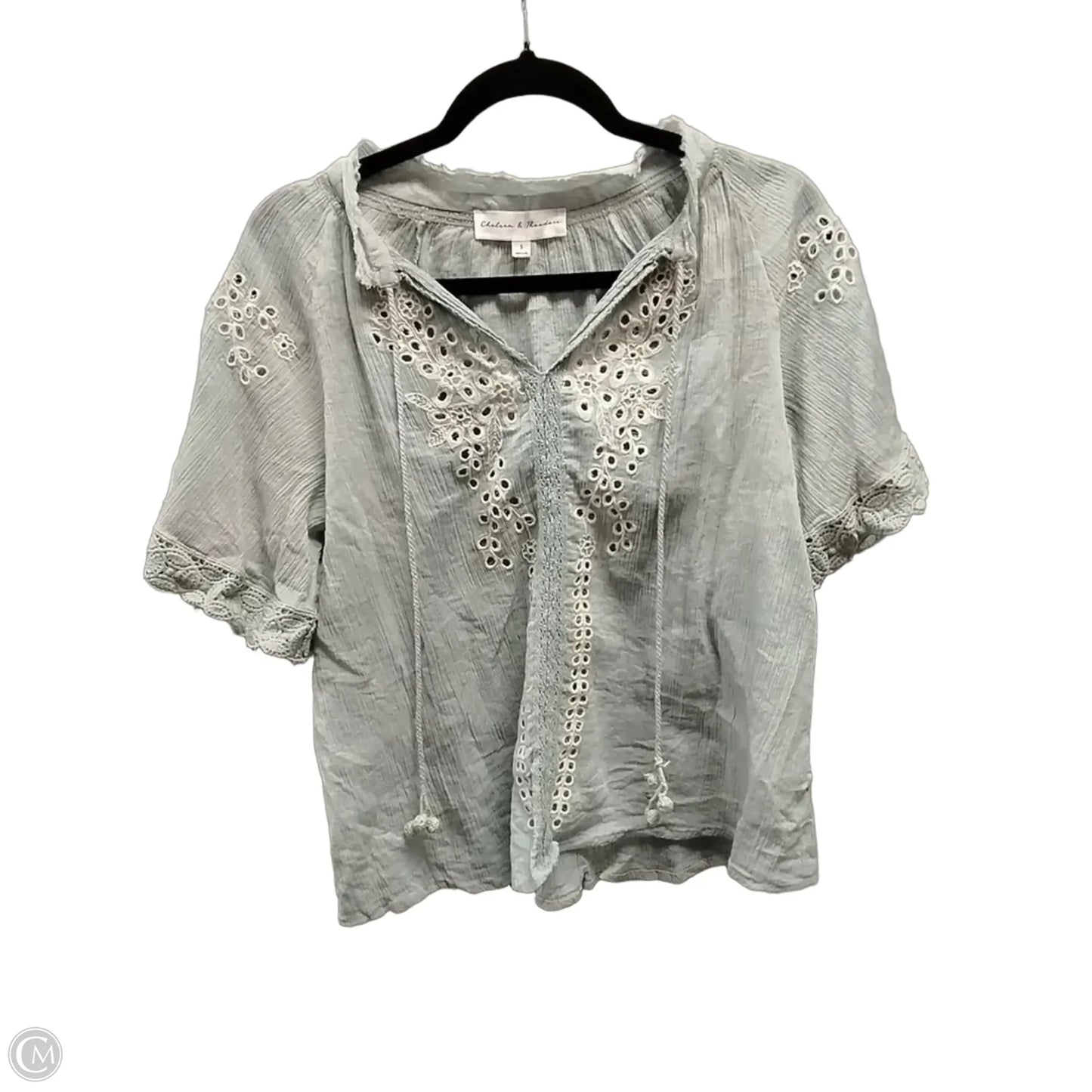 Top Short Sleeve By Chelsea And Theodore In Green, Size: S