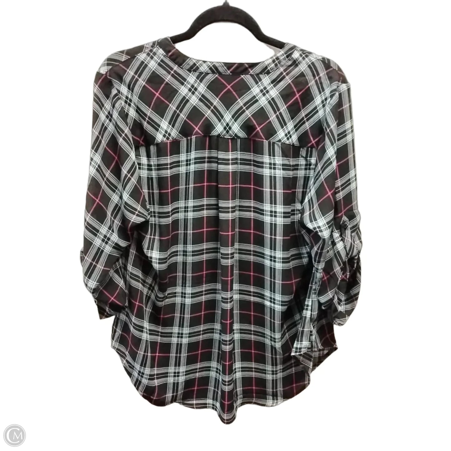 Blouse 3/4 Sleeve By Torrid In Checkered Pattern, Size: L