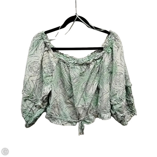 Blouse Long Sleeve By Lc Lauren Conrad In Green, Size: Xl