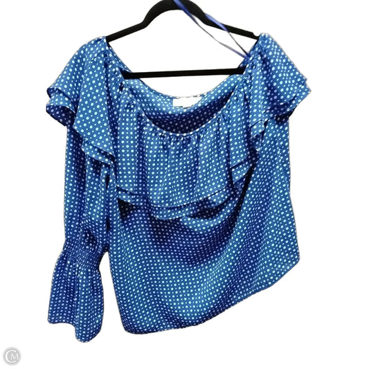 Blouse Long Sleeve By Michael By Michael Kors In Polkadot Pattern, Size: Xl