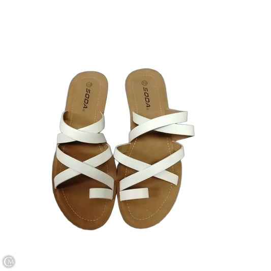 Sandals Flip Flops By Soda In White, Size: 10
