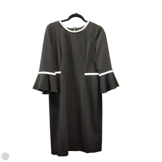Dress Casual Midi By Calvin Klein In Black & White, Size: 12