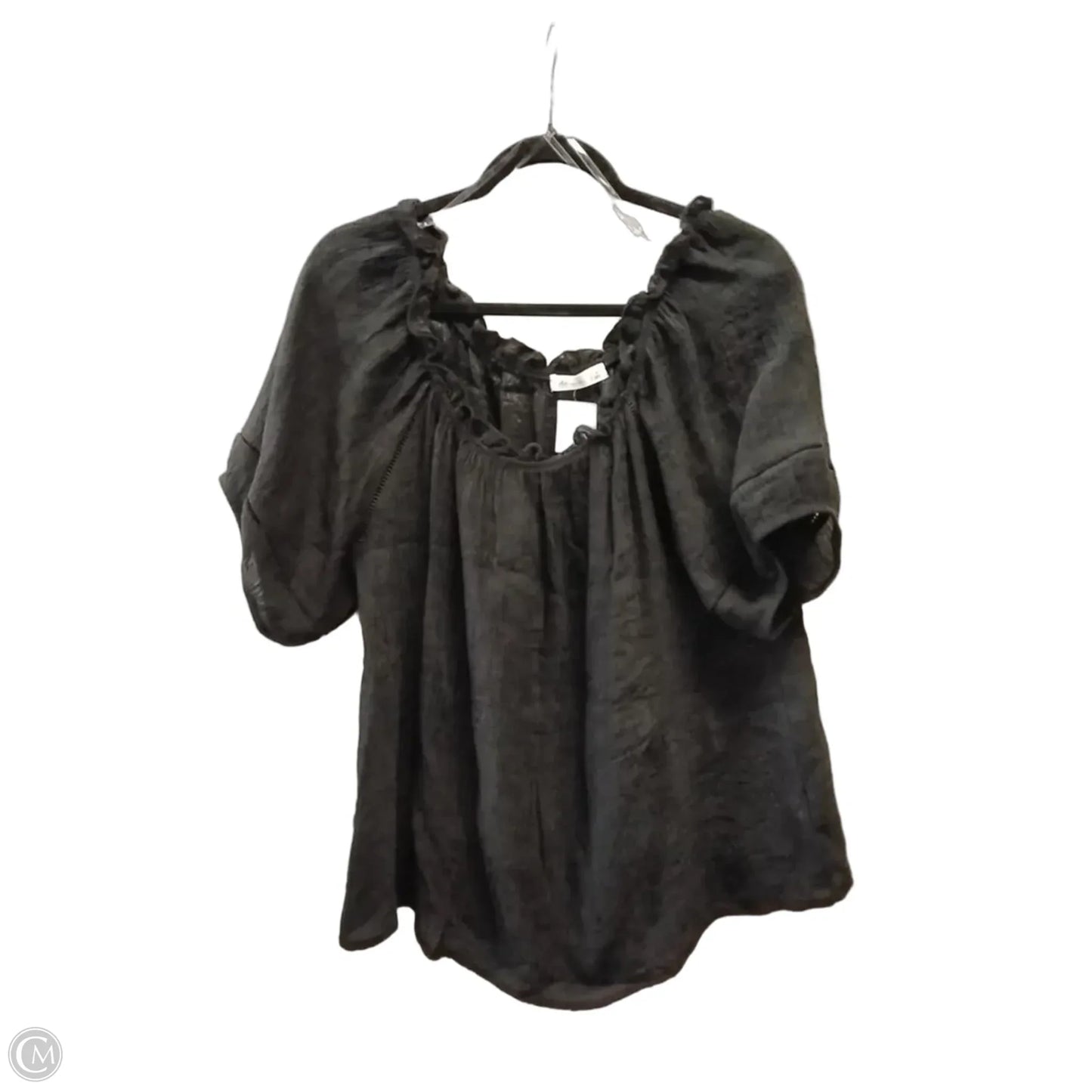 Blouse Short Sleeve By Active Usa In Black, Size: Xl