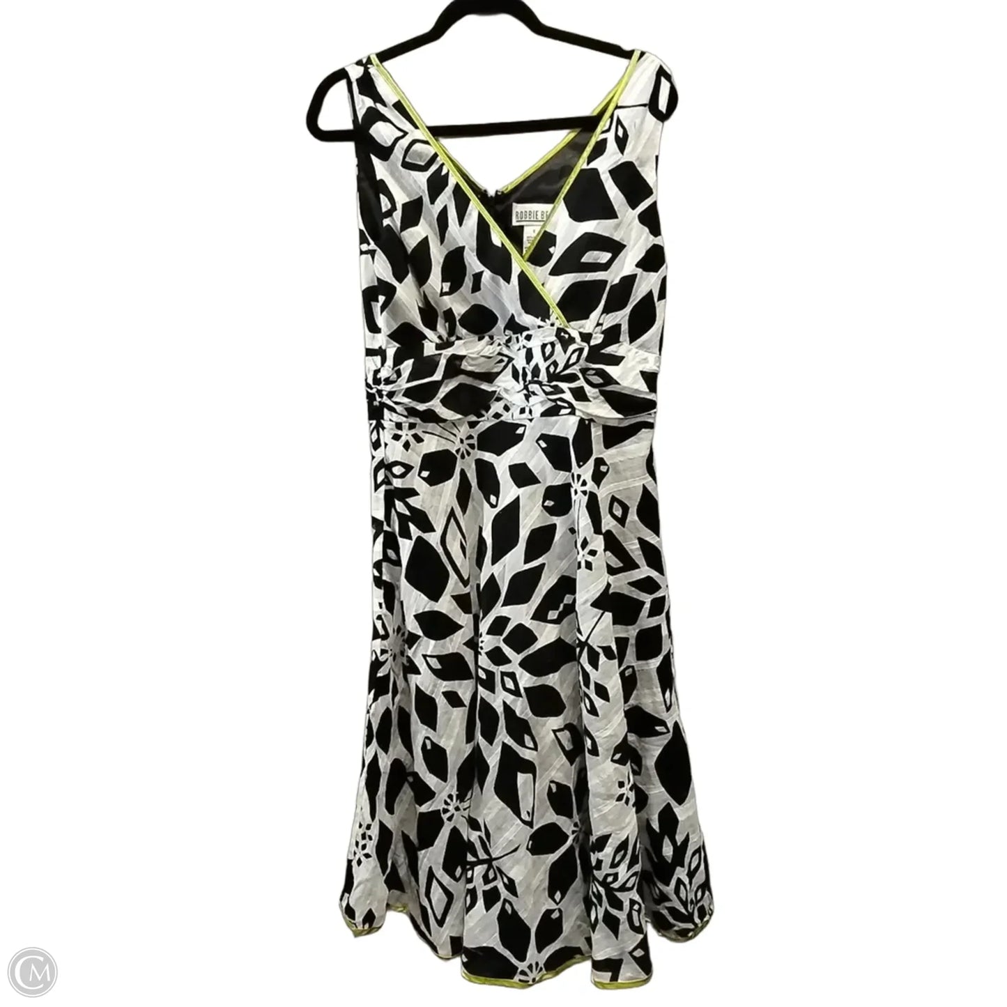 Dress Casual Midi By Robbie Bee In Black & White, Size: 12