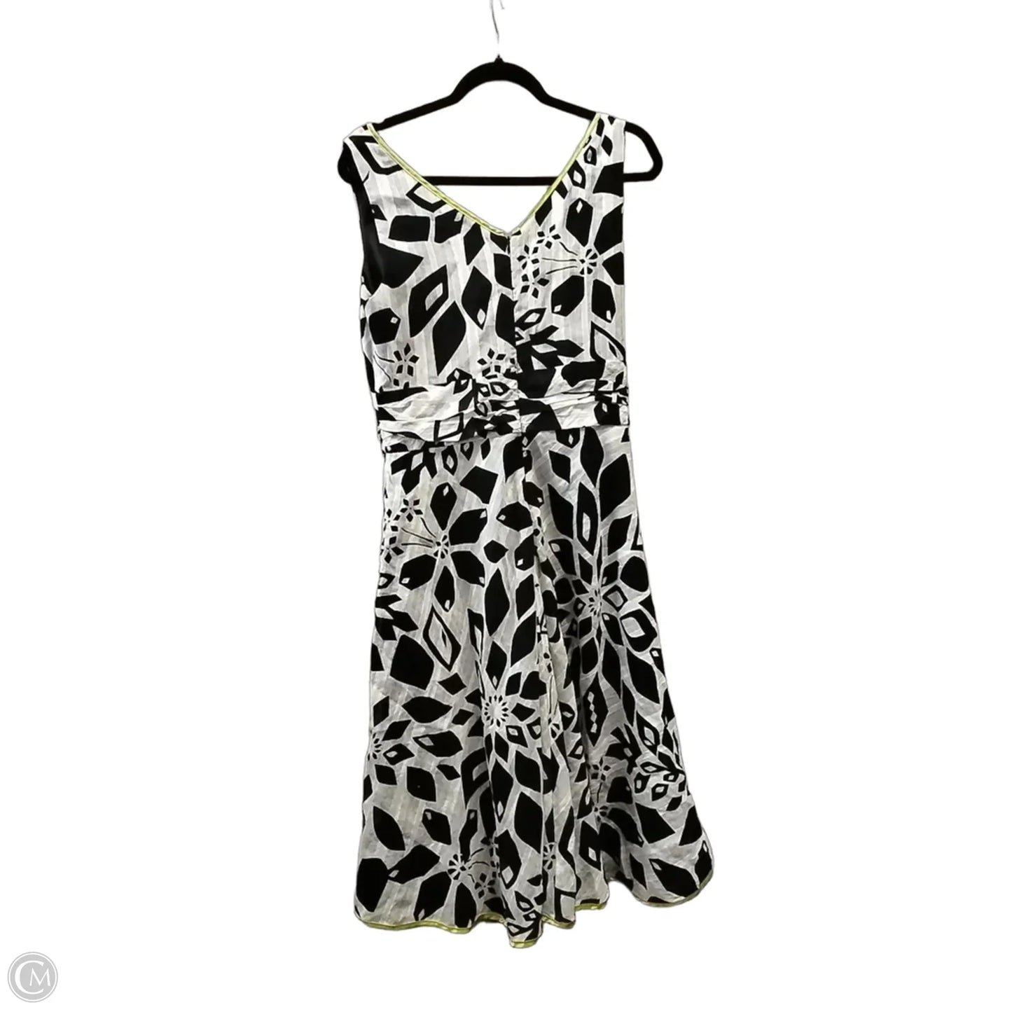 Dress Casual Midi By Robbie Bee In Black & White, Size: 12