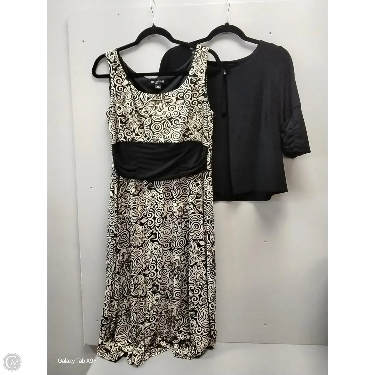 Dress Set 2pc By Perceptions In Black & Cream, Size: 12p
