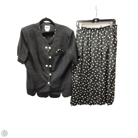 Skort 2pc Set By Leslie Fay In Black & Cream, Size: 18