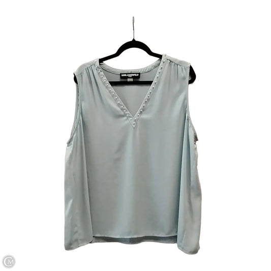 Blouse Designer By Karl Lagerfeld In Blue, Size: 1x