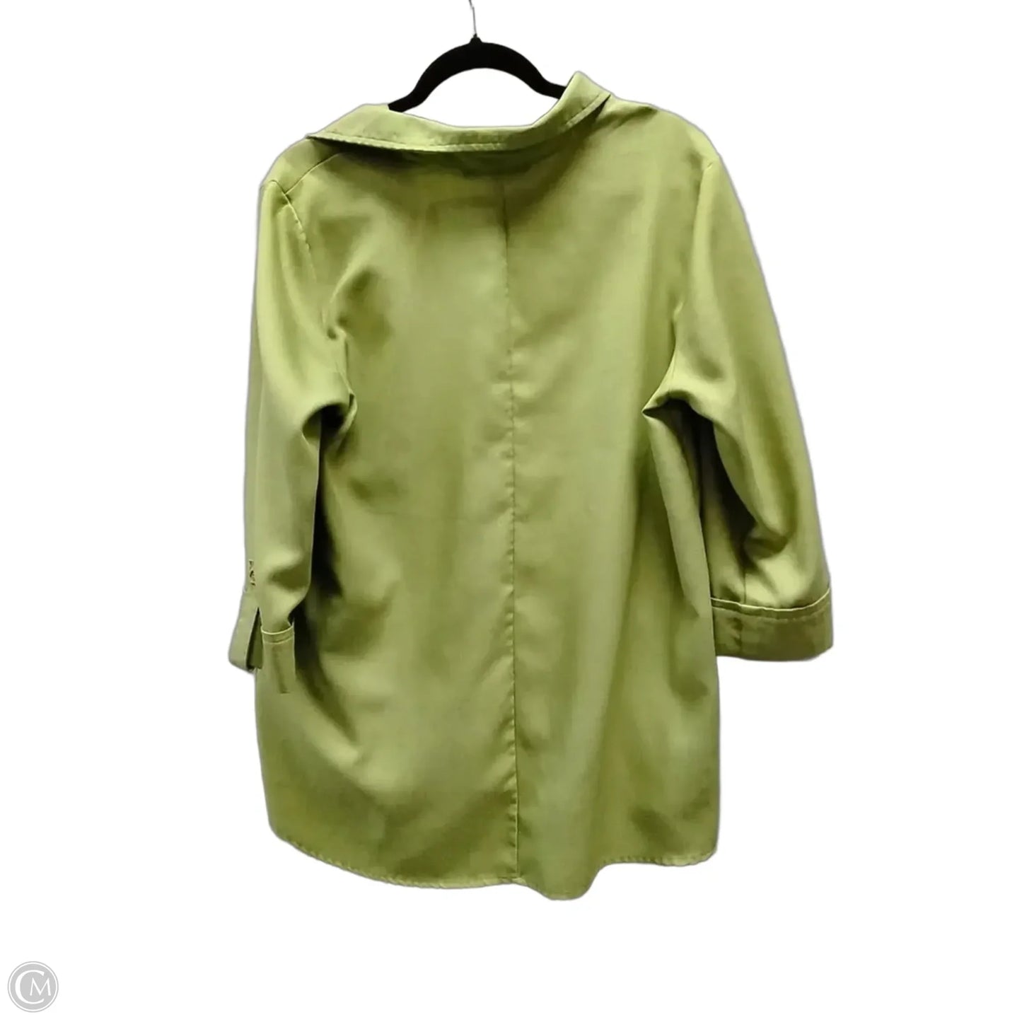 Blouse 3/4 Sleeve By Clothes Mentor In Green, Size: L