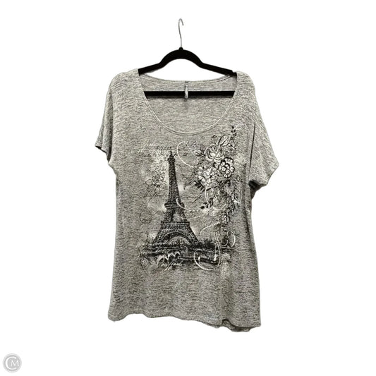 Sweater Short Sleeve By Savanna Jane In Grey, Size: Xl