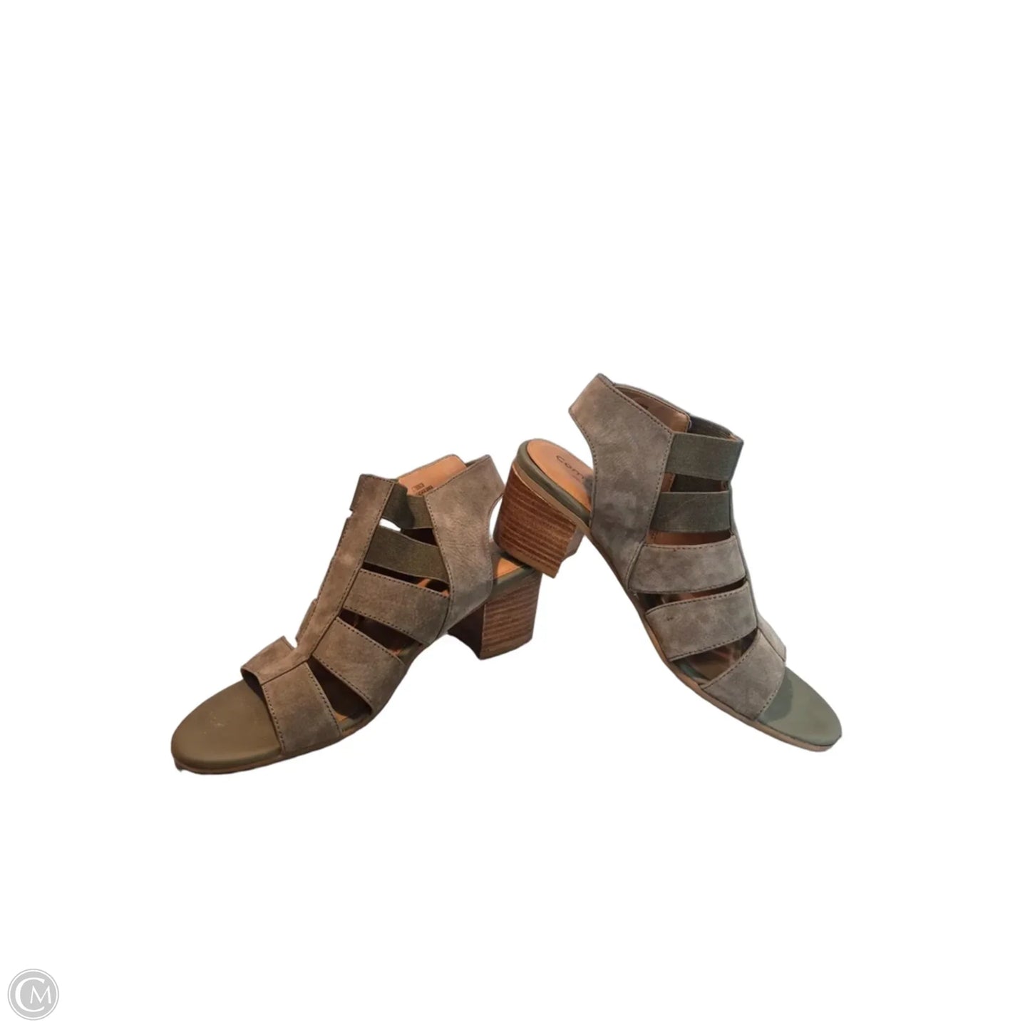 Sandals Heels Block By Comfortiva In Green, Size: 8