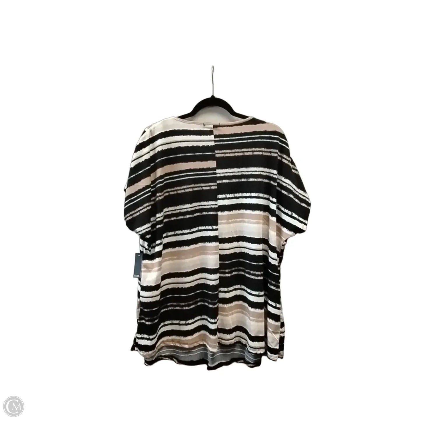 Blouse Short Sleeve By Cure In Striped Pattern, Size: 3x