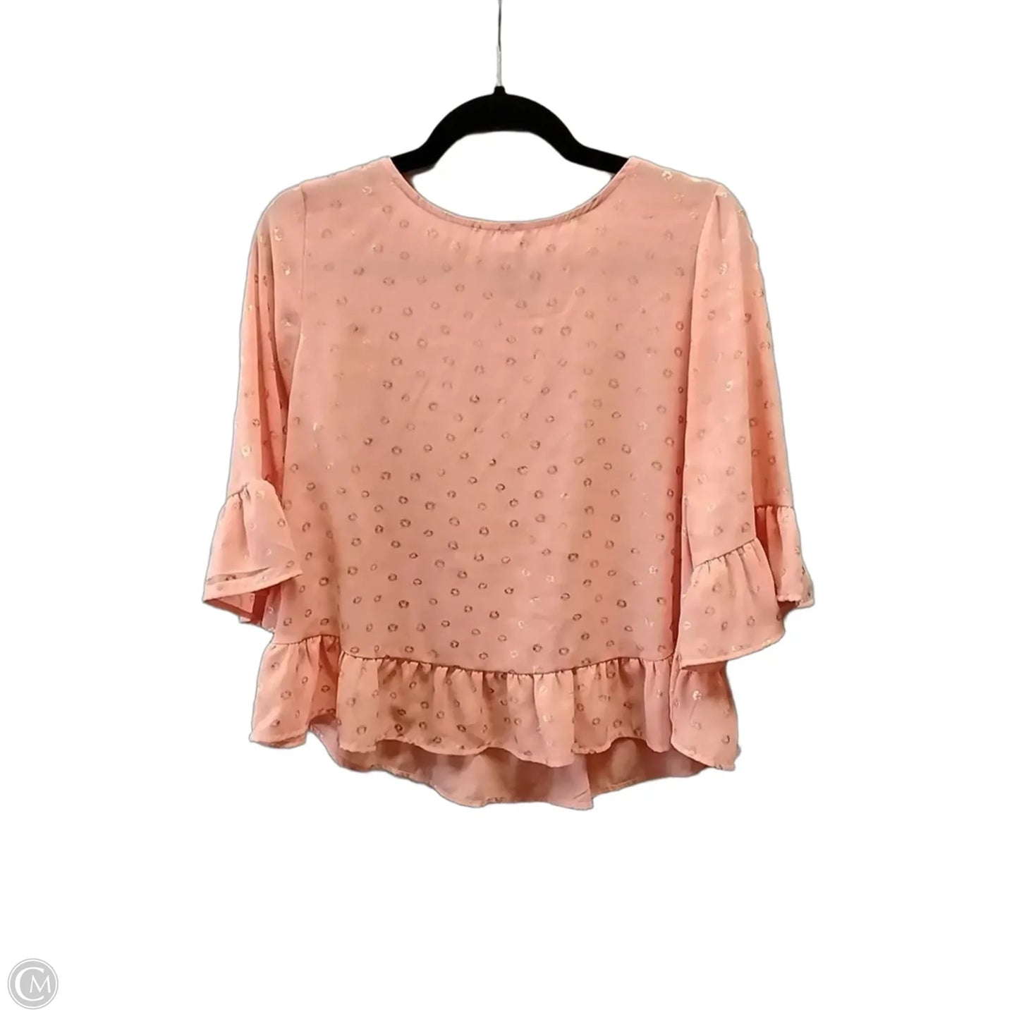 Top Long Sleeve By W5 In Peach, Size: S