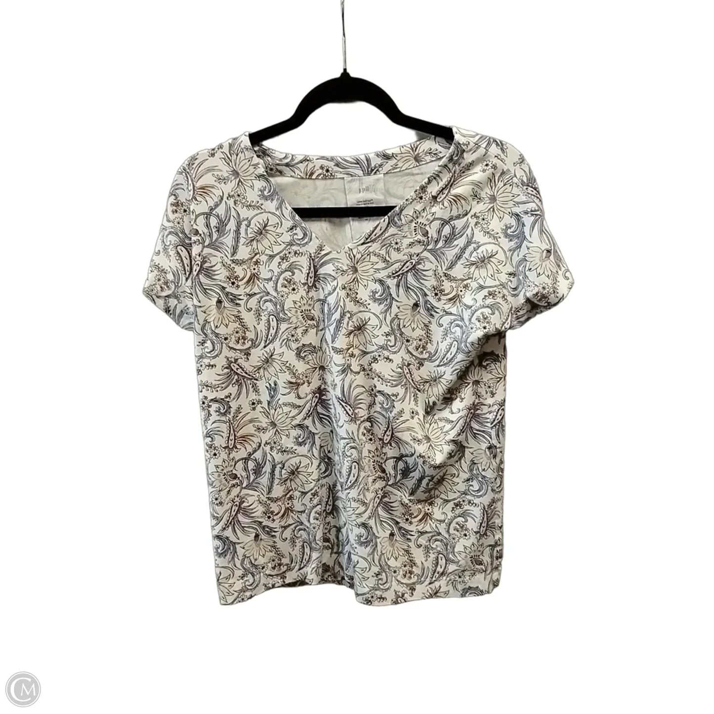 Top Short Sleeve By J. Jill In Paisley Print, Size: Xs