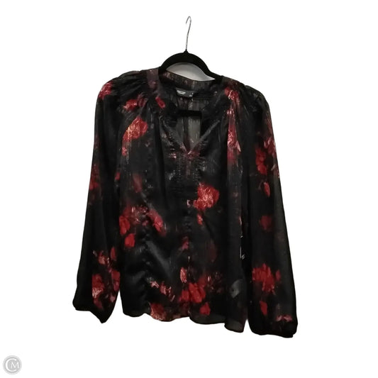 Blouse Long Sleeve By Simply Vera In Black & Red, Size: S