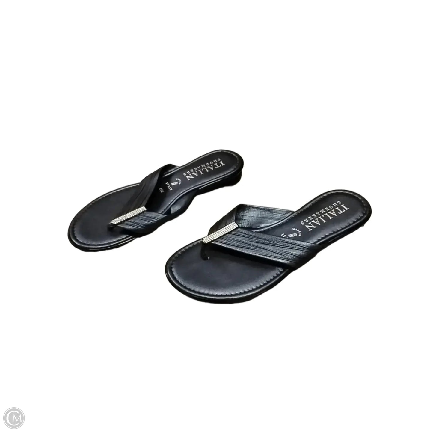 Sandals Flats By Italian Shoemakers In Navy, Size: 8