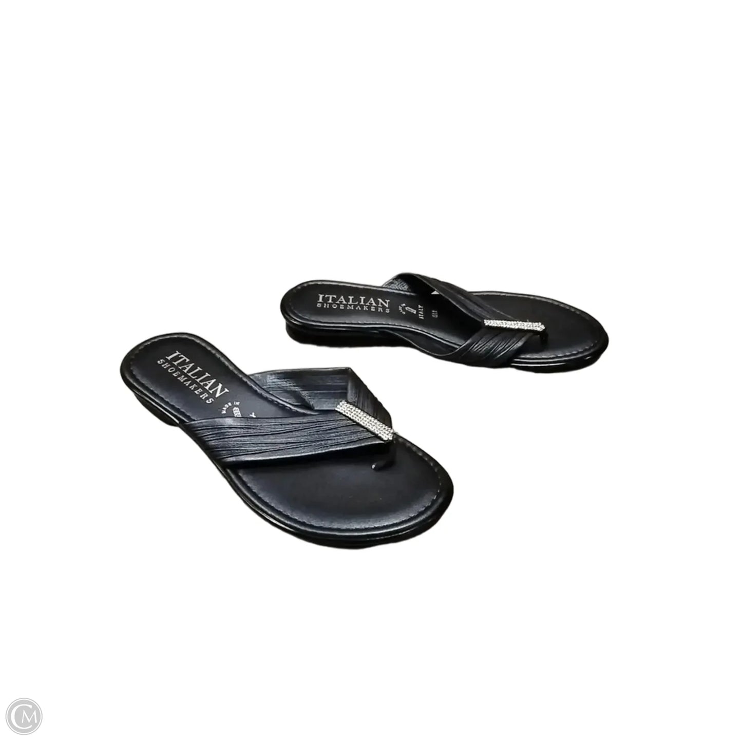 Sandals Flats By Italian Shoemakers In Navy, Size: 8