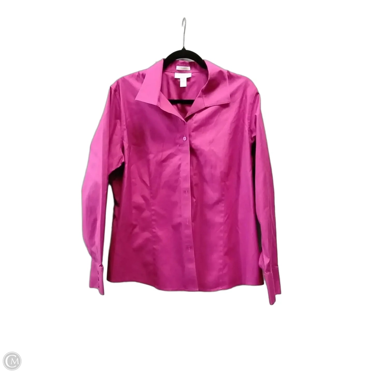 Blouse Long Sleeve By Chicos In Pink, Size: Xl