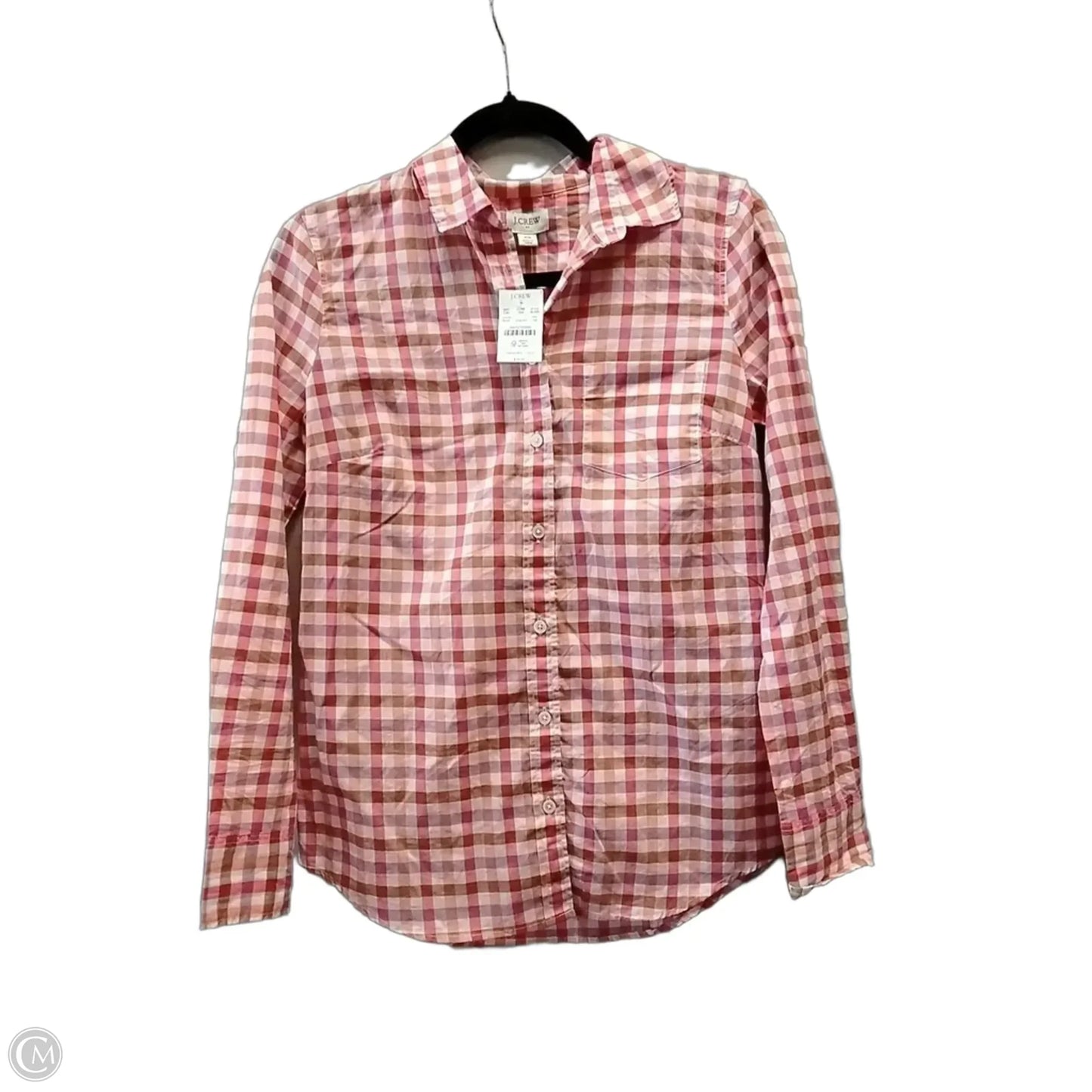 Top Long Sleeve By J. Crew In Checkered Pattern, Size: Xs