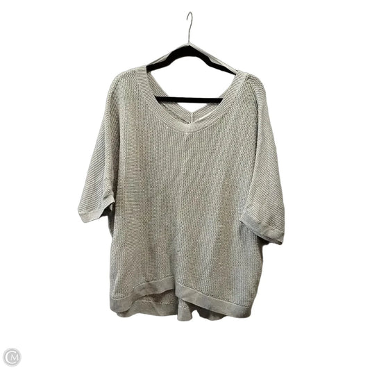 Sweater Short Sleeve By Loft In Silver, Size: L