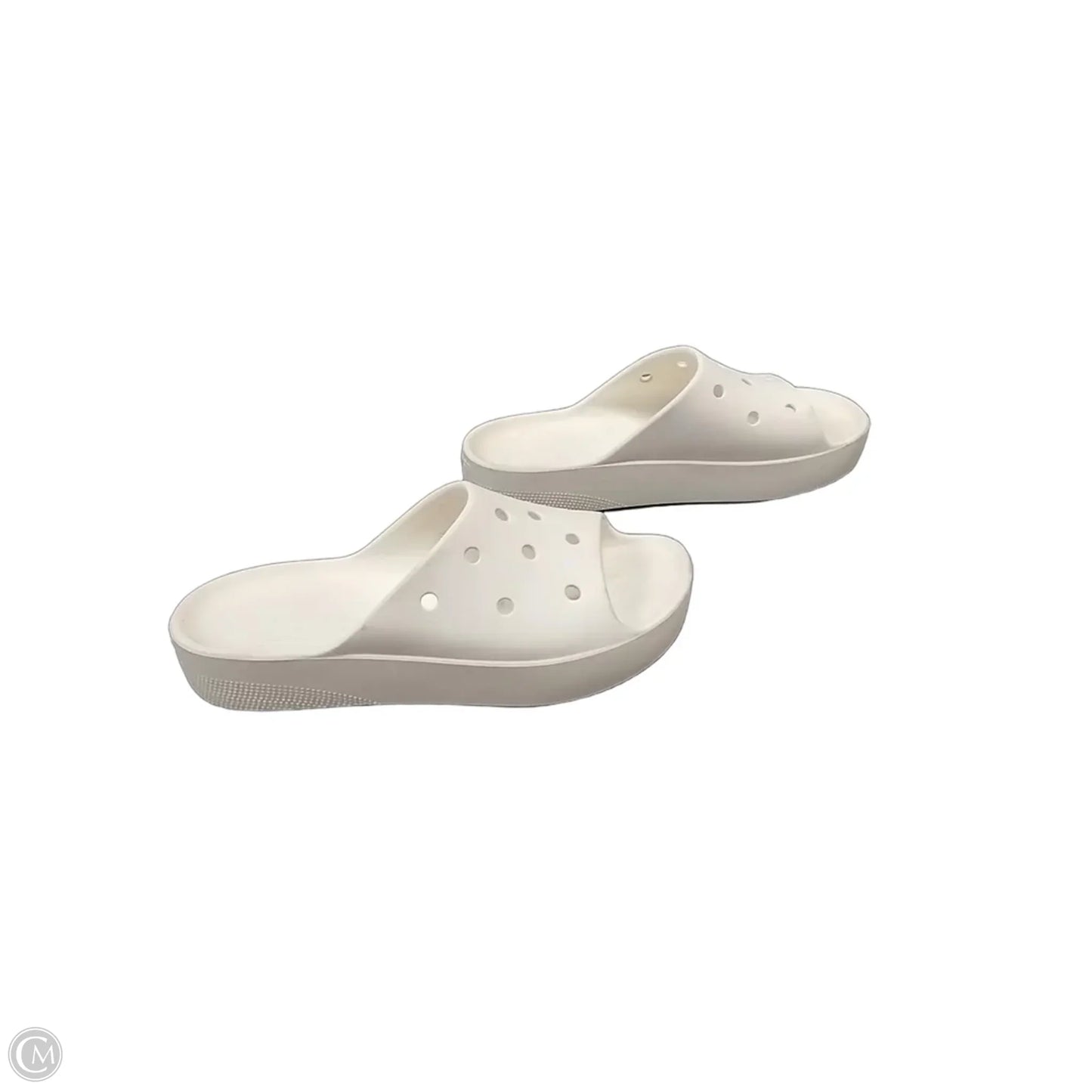 Sandals Flats By Crocs In White, Size: 10