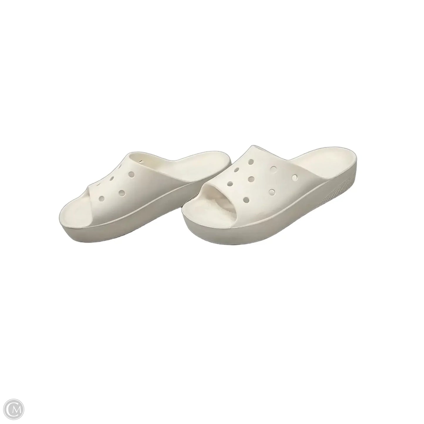 Sandals Flats By Crocs In White, Size: 10