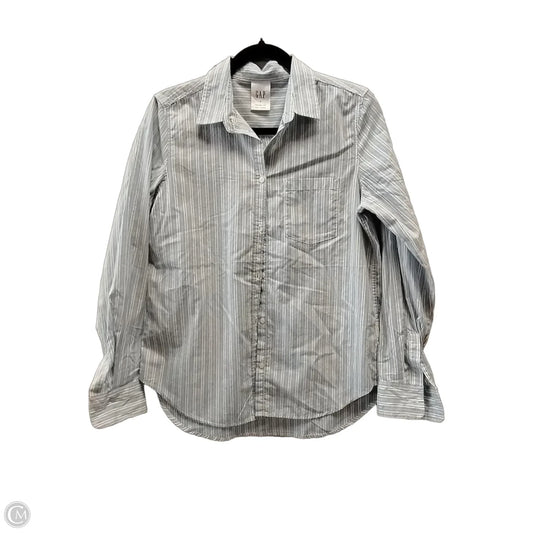 Blouse Long Sleeve By Gap In Striped Pattern, Size: S