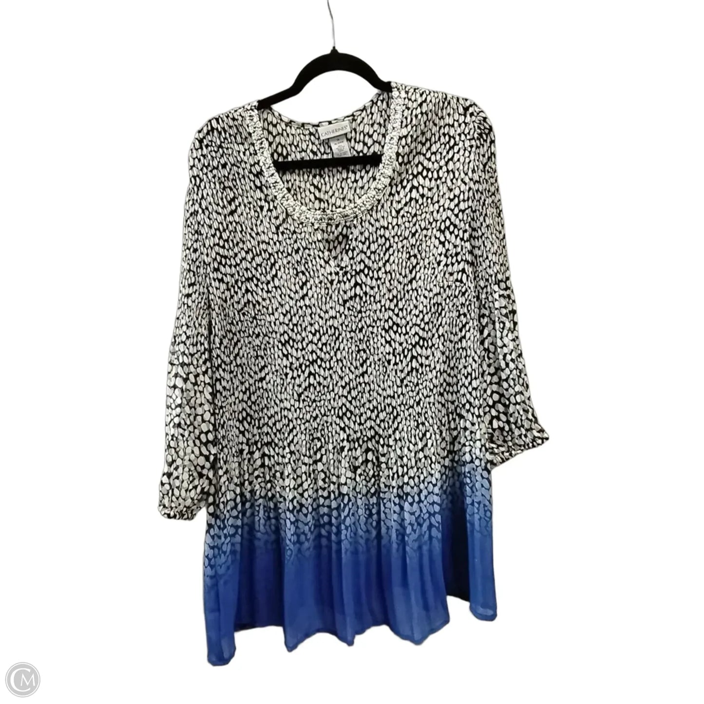 Blouse Long Sleeve By Catherines In Leopard Print, Size: 1x