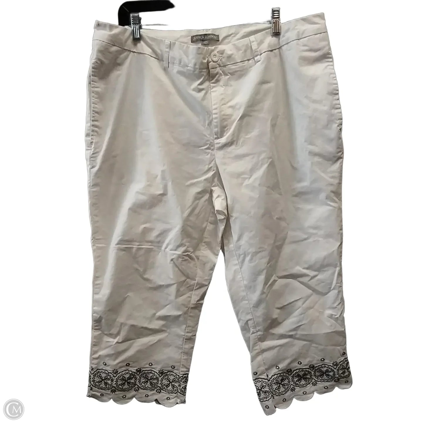 Pants Cropped By Jessica London In Blue & White, Size: 18w