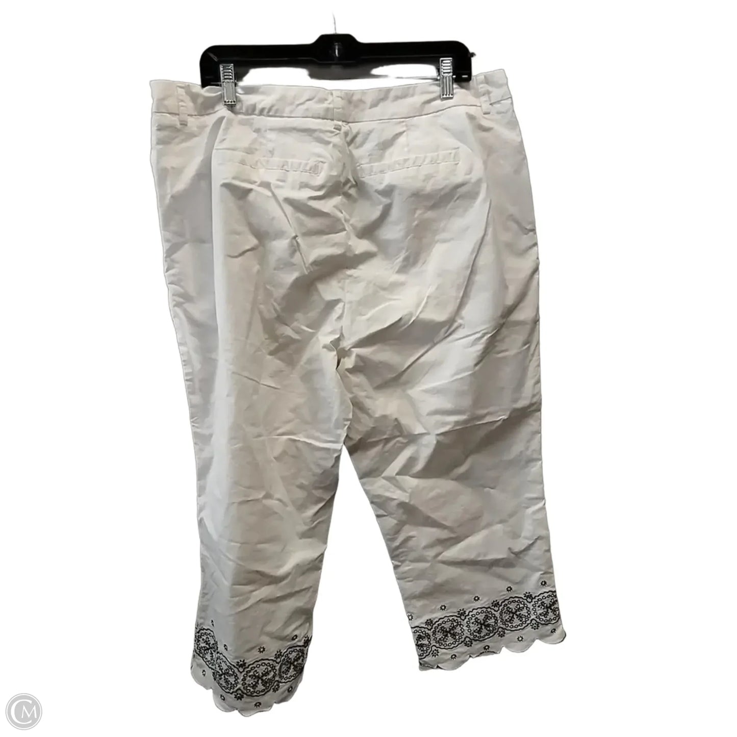 Pants Cropped By Jessica London In Blue & White, Size: 18w