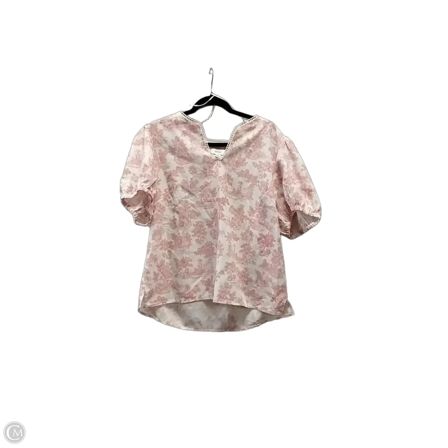 Blouse Sleeveless By Cece In Pink & White, Size: Xl