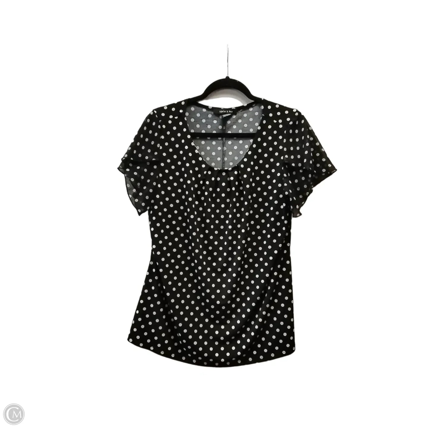 Blouse Short Sleeve By Clothes Mentor In Polkadot Pattern, Size: L