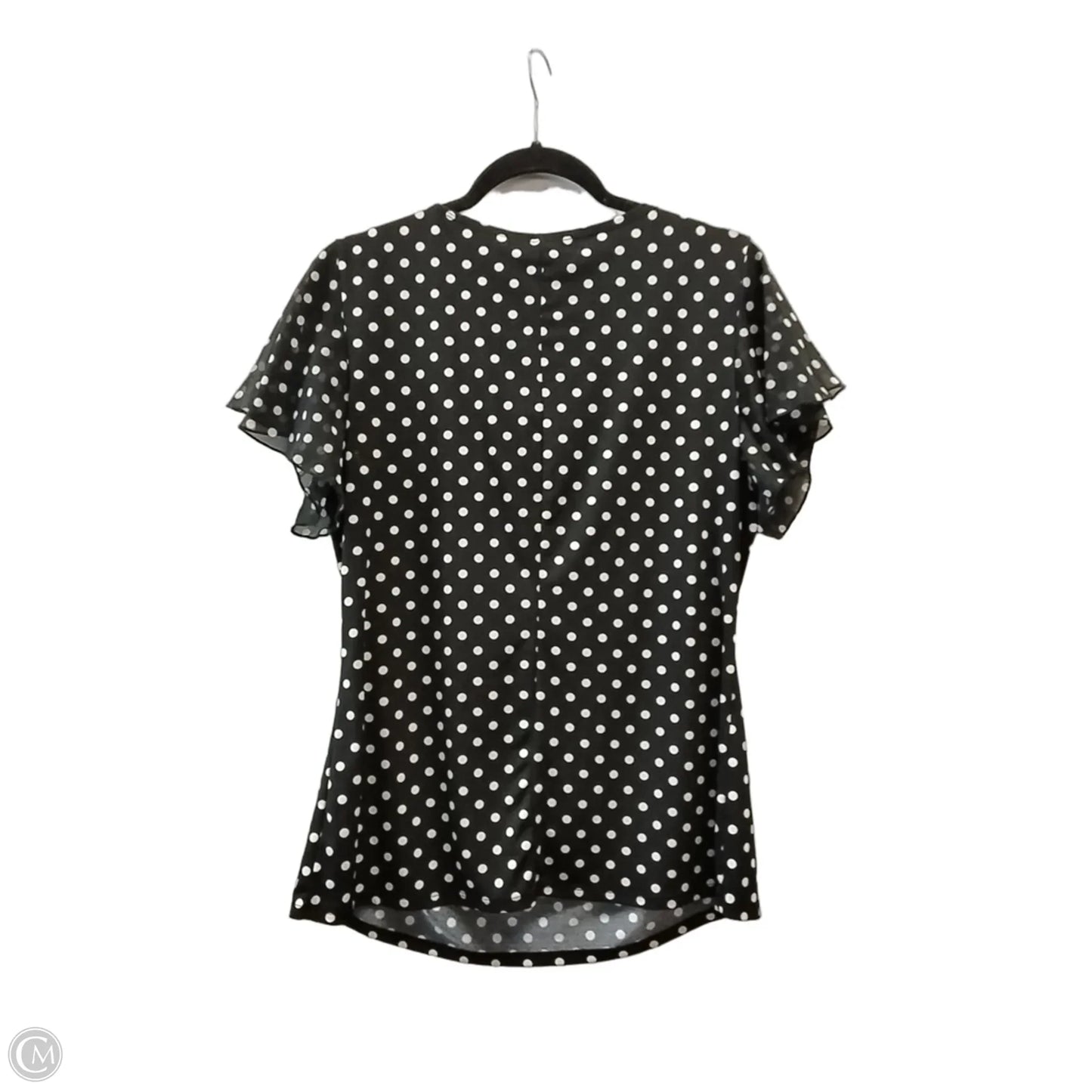 Blouse Short Sleeve By Clothes Mentor In Polkadot Pattern, Size: L